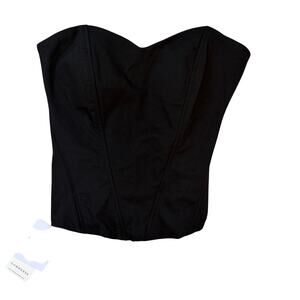 Commense Black Strapless Corset Top NWT Size M